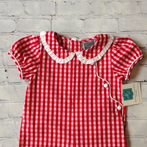 Toddler Girls Plaid Romper - Picture 2 of 4